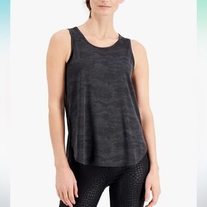 Women's Jacquard Camo Tank Top Black Size XX-Large